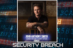 John Anthony Smith, Founder and Chief Security Officer of FENIX24, posed against digital code background with 'Security Breach' headline