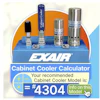 EXAIR Cabinet Cooler Calculator displaying recommended model 4304 with five industrial cooling units