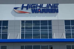 Highline Warren storefront with blue and red logo on modern commercial building facade