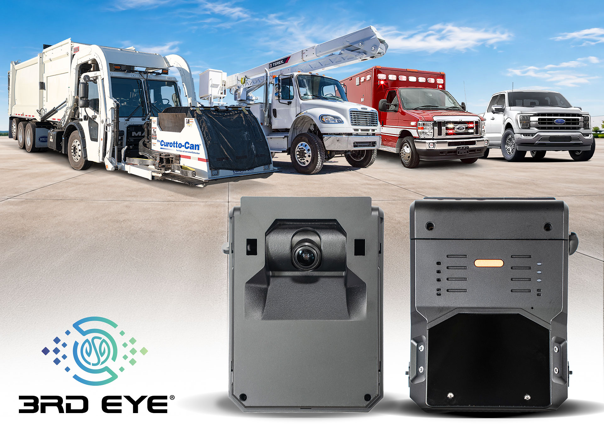 3rd Eye fleet camera system with mobile surveillance vehicles and body-worn camera equipment