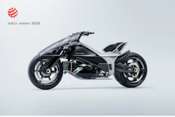 Honda EV Outlier Concept electric motorcycle in black and silver, Red Dot Design Award winner 2026