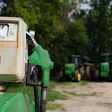 A diesel fuel tank is seen on a corn and soybean farm, Aug. 26, 2026, Northfield, Minn.