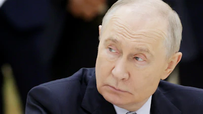 Russian President Vladimir Putin attends the extended format meeting at the Commonwealth of Independent States (CIS) summit in Turkmenbasy, Turkmenistan, Oct. 9, 2026.