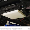 Wireless power transfer charging system installed under vehicle chassis with illuminated receiver panel