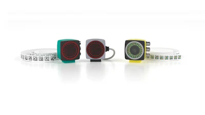 Three colorful retro-style measuring tapes in teal, gray, and yellow-green with white measurement scales displayed against a white background